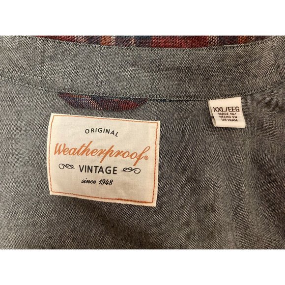 Weatherproof Vintage Long Sleeve Plaid Button Flannel Shirt Men 2XL Maroon Black - Picture 5 of 5